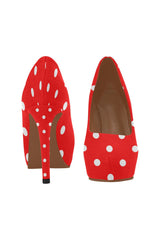 Red Polka Dot Women's High Heels - Objet D'Art