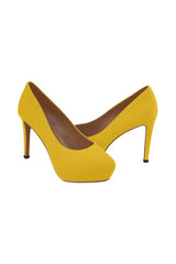 Golden Yellow Women's High Heels (Model 044) - Objet D'Art