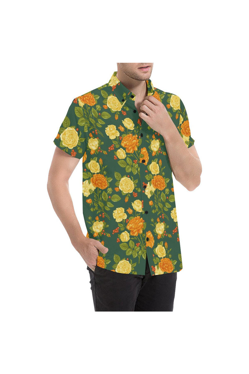 Floral Fellow Men's All Over Print Short Sleeve Shirt (Model T53) - Objet D'Art