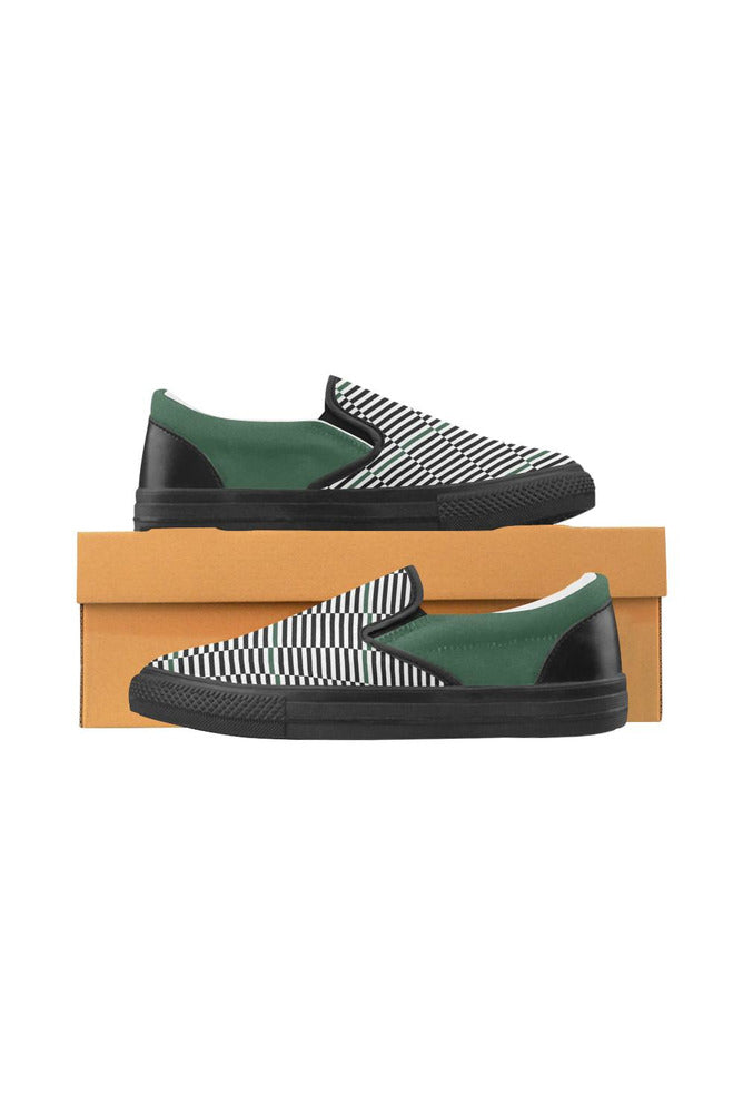 16 Bars Men's Slip-on Canvas Shoes (Model 019) - Objet D'Art