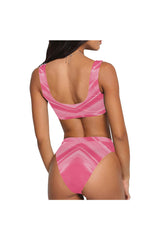 pink 3a Sport Top & High-Waisted Bikini Swimsuit (Model S07) - Objet D'Art