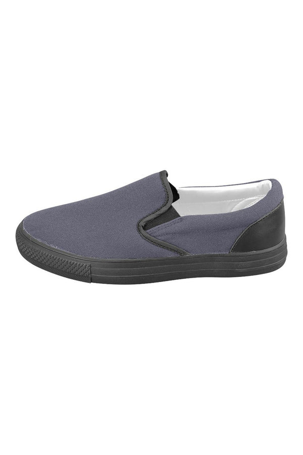 Evening Blue Men's Slip-on Canvas Shoes (Model 019) - Objet D'Art