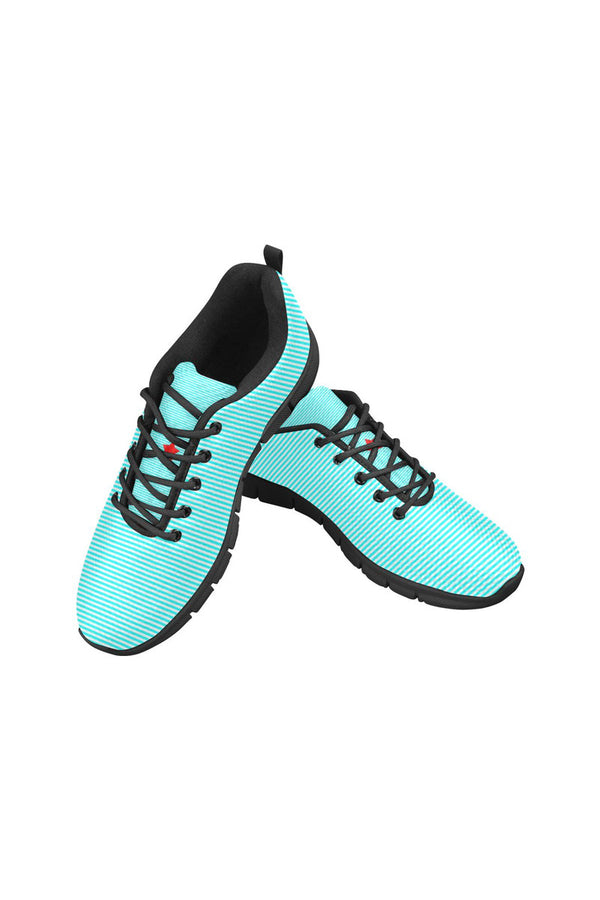 Cyan Stripes & Red Star Women's Breathable Running Shoes - Objet D'Art Online Retail Store