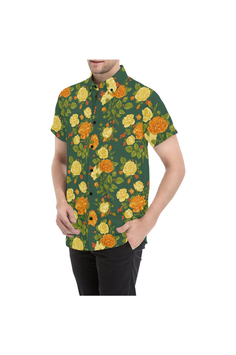 Floral Fellow Men's All Over Print Short Sleeve Shirt (Model T53) - Objet D'Art