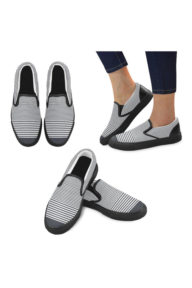 Micro-Striped Men's Slip-on Canvas Shoes - Objet D'Art Online Retail Store