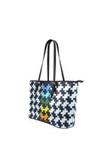 Pixelated Rainbow Leather Tote Bag/Small - Objet D'Art