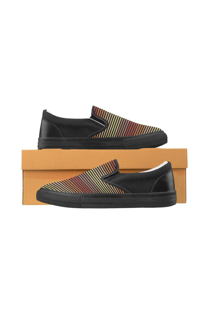 Spectral Lines Men's Slip-on Canvas Shoes (Model 019) - Objet D'Art