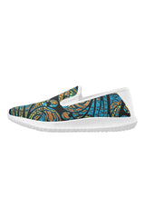 afro scroll Orion Slip-on Women's Canvas Sneakers (Model 042) - Objet D'Art