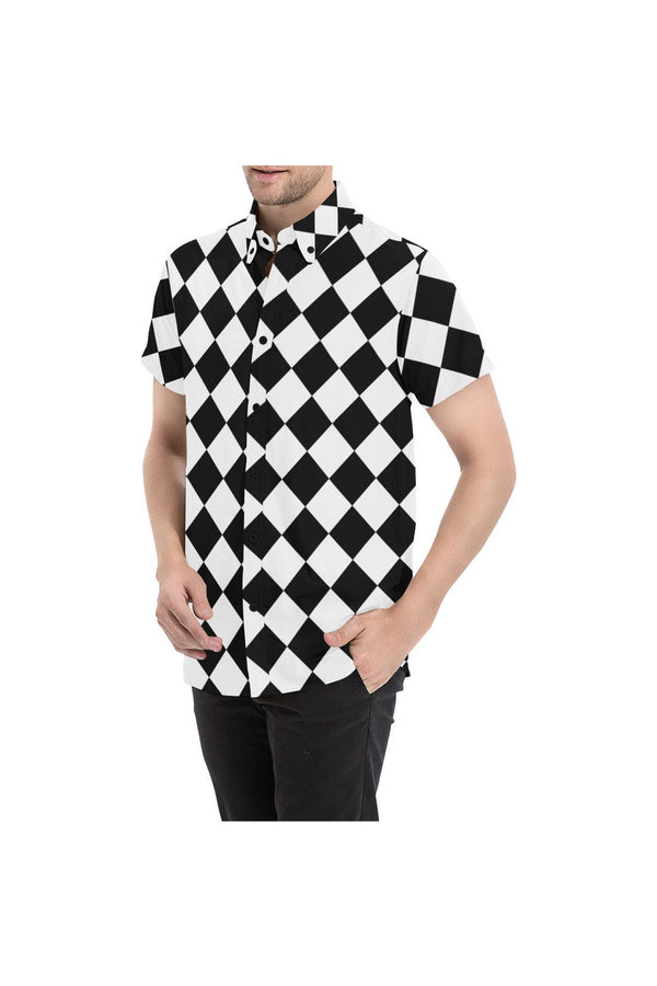 Harlequin Men's All Over Print Short Sleeve Shirt - Objet D'Art Online Retail Store