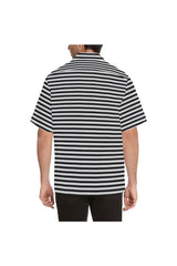 bw stripes hawaiian collar Hawaiian Shirt (Model T58) - Objet D'Art