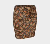 Butterfly Print Fitted Skirt - Objet D'Art