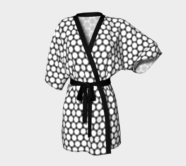 Two Tone Polkadot Kimono Robe - Objet D'Art
