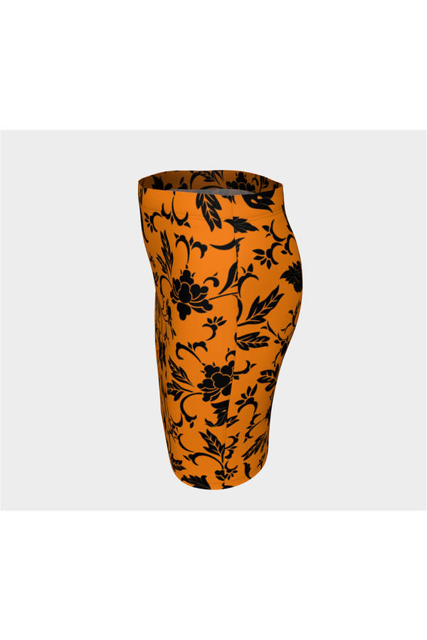 Turmeric Floral Silhouette Fitted Skirt - Objet D'Art