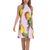 Tie Back Halter Neck Flared Dress - Objet D'Art