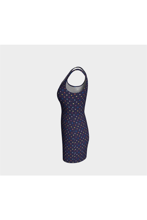 Colored Polka Dot Bodycon Dress - Objet D'Art