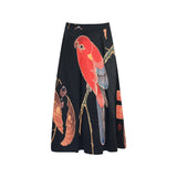 Parrot Play Mnemosyne Women's Crepe Skirt (Model D16) - Objet D'Art