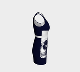 Skull Face Two-Tone Bodycon Dress - Objet D'Art