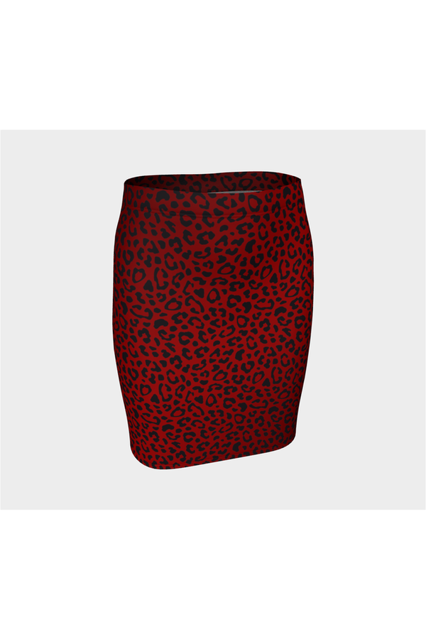 Rosy Leopard Fitted Skirt - Objet D'Art
