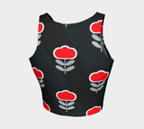 Poppy Print Athletic Crop Top - Objet D'Art