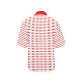 red hot hearts print All Over Print Hawaiian Shirt for Women (Model T58) - Objet D'Art