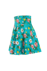 Robin's Egg Floral Women's Skater Skirt - Objet D'Art