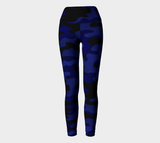 Ink Blue Camouflage Yoga Leggings - Objet D'Art