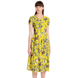 Kaleidoscope fo Butterflies Puff Sleeve Button Through Dress - Objet D'Art
