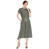 The Answer Drawstring Waist A-line Flared Midi Dress - Objet D'Art