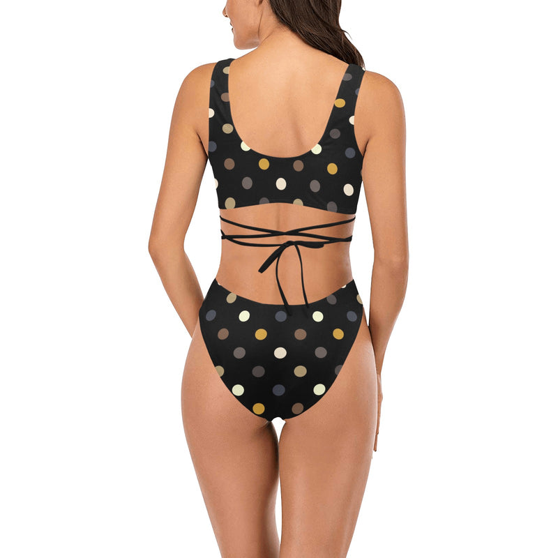 earthtone print 10A Cross String Bikini Set (Model S29) - Objet D'Art