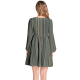 Tribal Storm Lantern Sleeve Deep V-Neck Short Dress - Objet D'Art