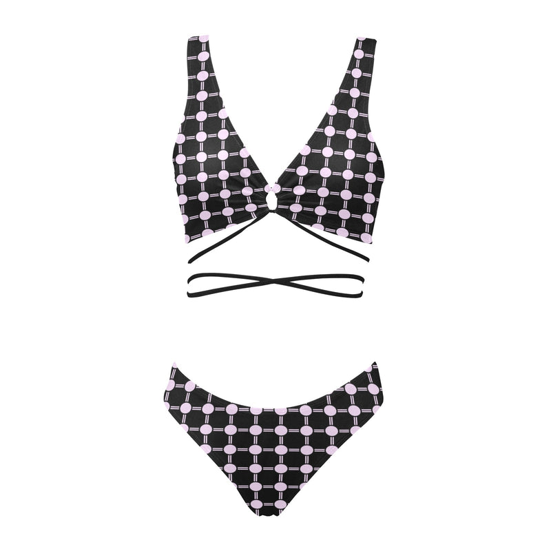 lav 3 print 3A Cross String Bikini Set (Model S29) - Objet D'Art