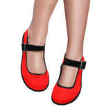 Coral Red Mila Satin Women's Mary Jane Shoes (Model 4808) - Objet D'Art