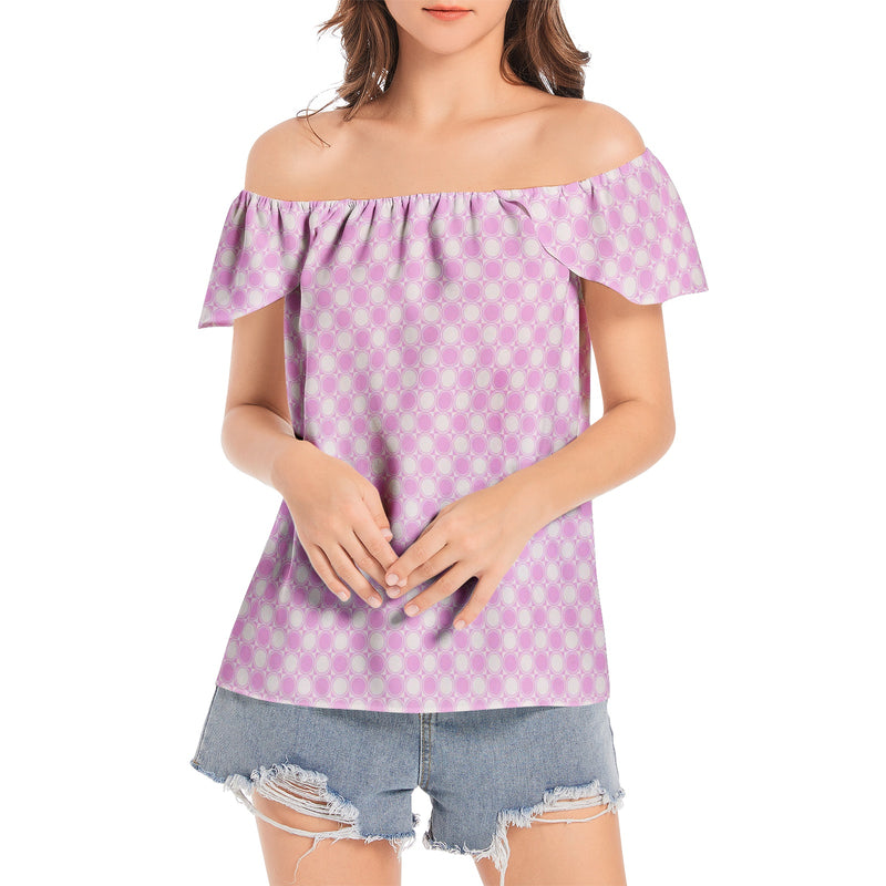 Pink Dots Women's Off The Shoulder Top - Objet D'Art