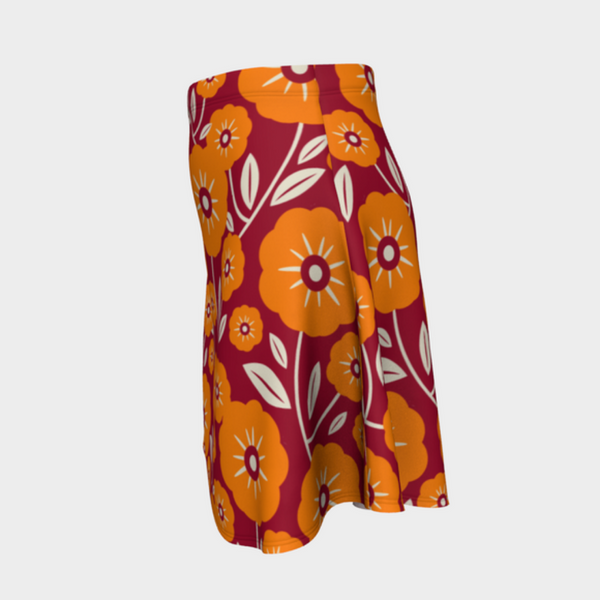Floral Abstract Flare Skirt - Objet D'Art