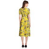 Kaleidoscope fo Butterflies Puff Sleeve Button Through Dress - Objet D'Art