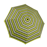 yellow greek key umbrella print Semi-Automatic Foldable Umbrella (Model U12) - Objet D'Art