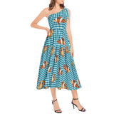 Clown Fish Ruffle Hem One Shoulder Midi Dress - Objet D'Art