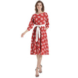 Boat Neck Belted Flared Dress - Objet D'Art