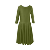 Pineapple Stem Tethys Half-Sleeve Skater Dress - Objet D'Art