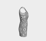 Floral Polka Dot Bodycon Dress - Objet D'Art