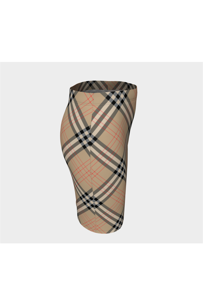 Tan Tartan Fitted Skirt - Objet D'Art