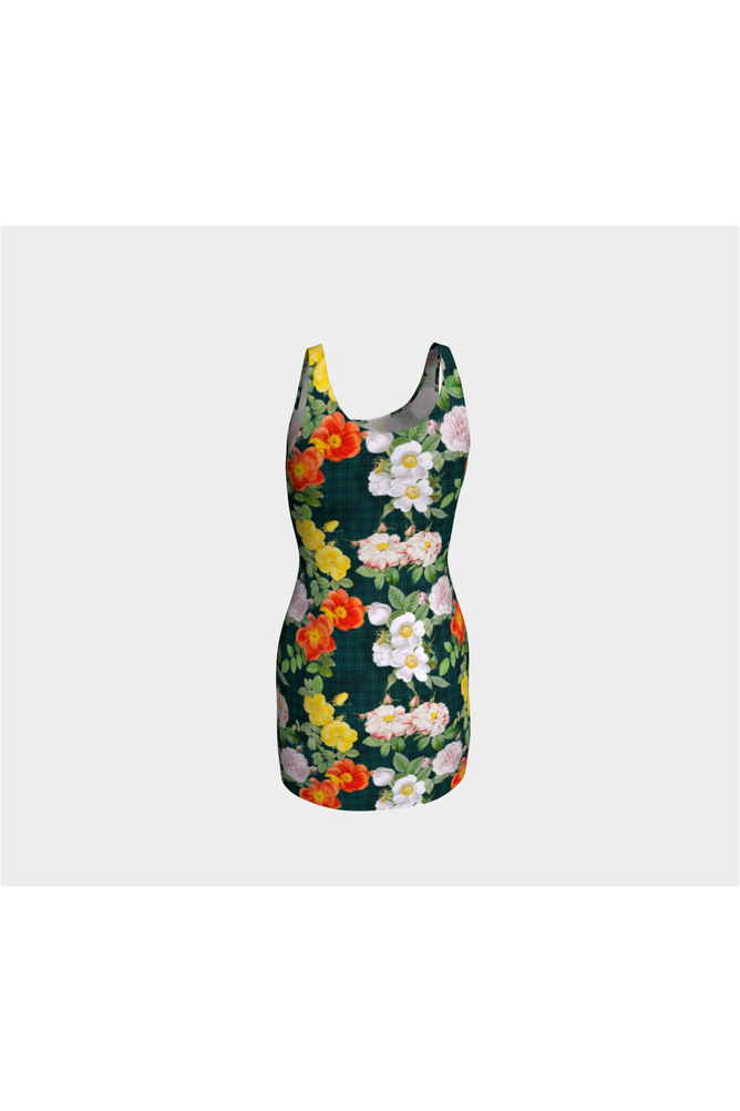 Floral Tattersall Bodycon Dress - Objet D'Art