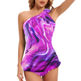 print pexels-anni-roenkae-3109807 Women's One Shoulder Backless Swimsuit (Model S44) - Objet D'Art