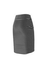 Black and White Striped Women's Pencil Skirt - Objet D'Art