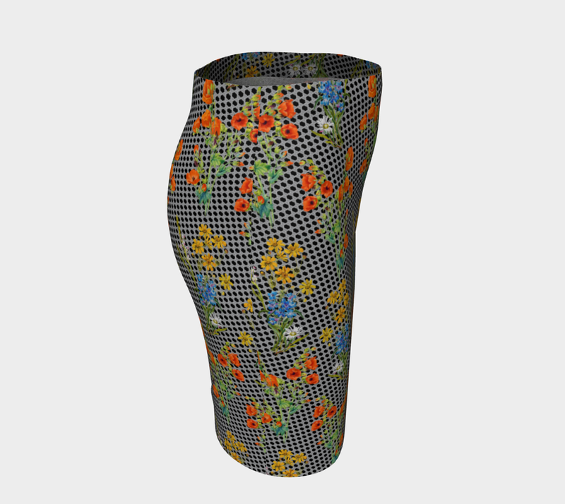 Floral Network Fitted Skirt - Objet D'Art