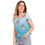 Batwing Sleeve V-Neck Top - Objet D'Art