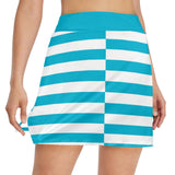 light blue solid print 2C Women's Golf Skirt with Pockets (Model D64) - Objet D'Art