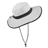 blk on wht polka dot print Wide Brim Bucket Hat - Objet D'Art