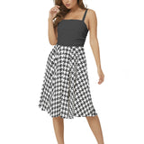 Sleeveless Square Neck Flare Hem Midi Dress - Objet D'Art