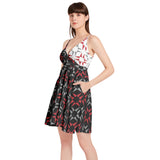 Spaghetti Strap Sleeveless Falred Hem Short Dress - Objet D'Art